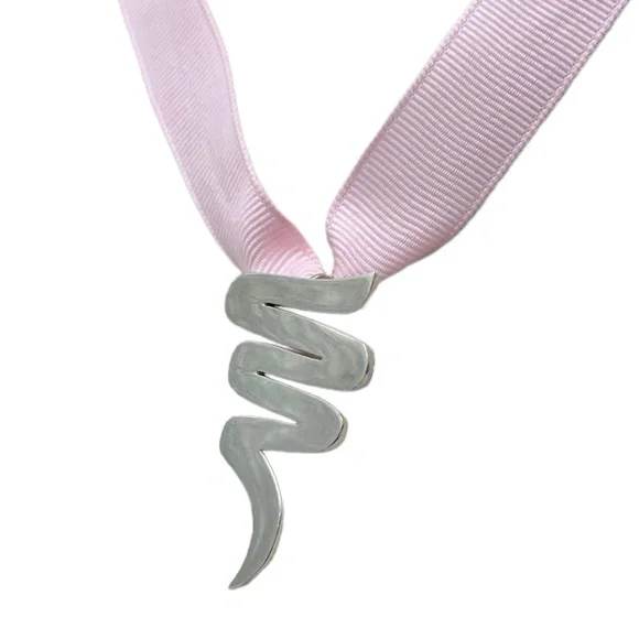 VINTAGE MEXICO STERLING SILVER ZIG ZAG SQUIGGLE BROOCH/PENDANT